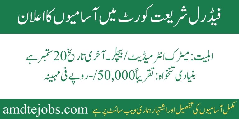 Federal Shariat Court of Pakistan Jobs 2025 for Matric and Graduates